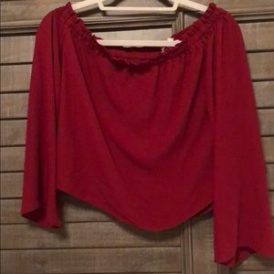 Sheer red blouse